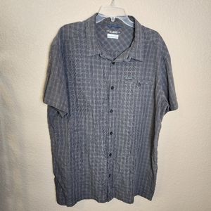 Columbia Mens XXL short sleeve button-up Omnishade shirt gray 2XL